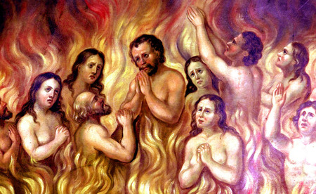 Bild 'Arme Seelen im Fegefeuer' in der Kirche Maria Lanzendorf / kathbild.at