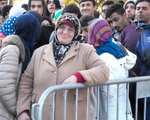 Im serbischen Presevo warten die Flüchtlinge in einer langen Schlange auf ihre Registrierung. Rund 8.000 Menschen kommen hier täglich an.