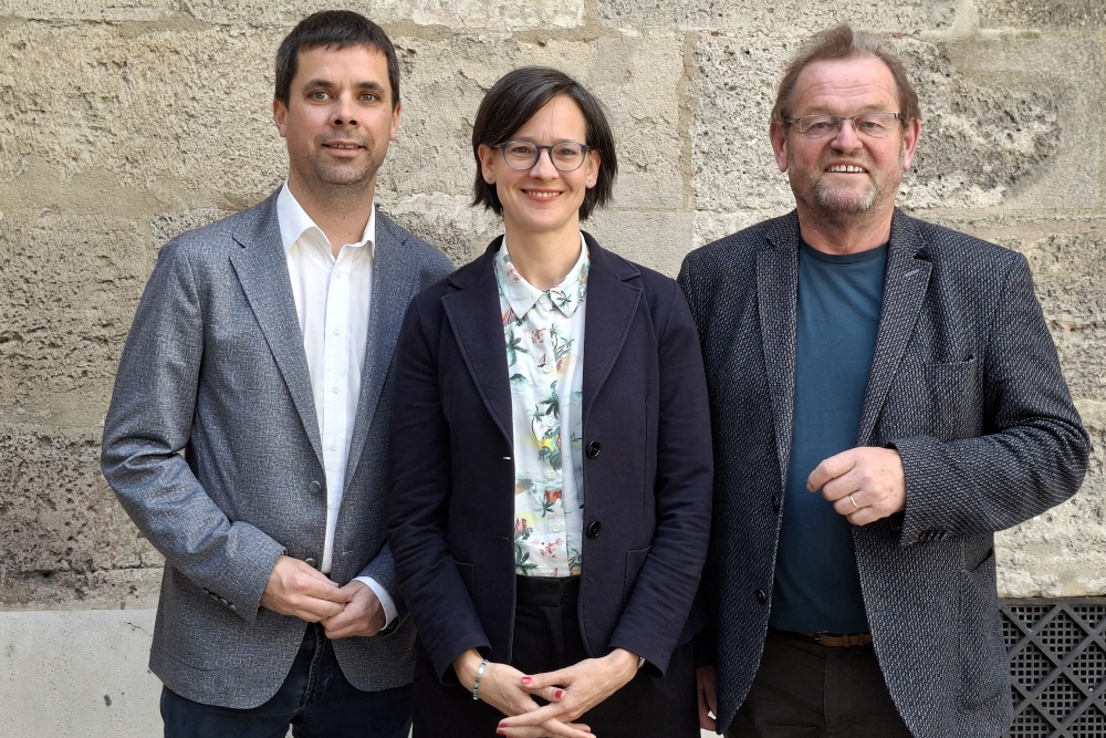 von link nach rechts: Porträt des Vizepräsidenten Thomas Immervoll, der Vizepräsidentin Katharina Renner und des Präsidenten der Katholischen Aktion der Katholischen Aktion Österreich