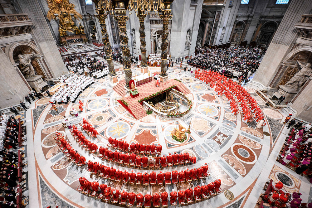 Messe vor Konklave / Copyright 2025, KNA GmbH, www.kna.de, All Rights Reserved, Vatican Media Gottesdienst vor Beginn des Konklaves am 7. Mai 2025 im Petersdom im Vatikan.