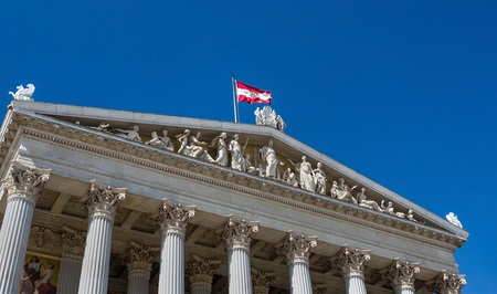 Das ?sterreichische Parlament in Wien. Sitz der Regierung