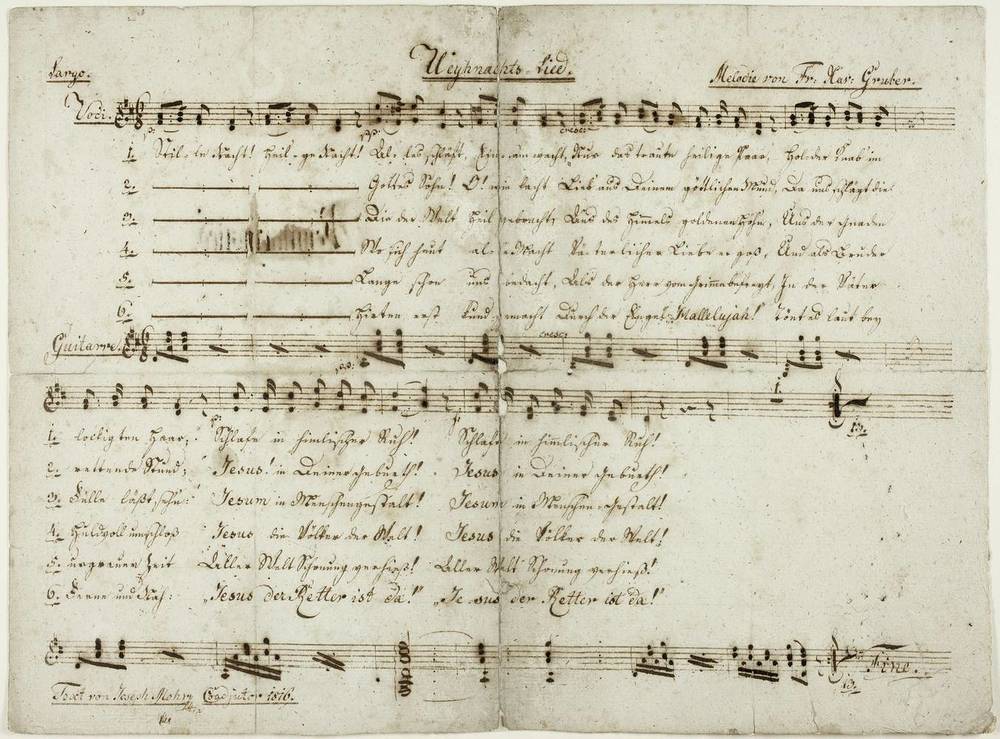 'Stille Nacht'-Originalhandschrift von Joseph Mohr / Salzburg Museum 'Stille Nacht'-Originalhandschrift von Joseph Mohr