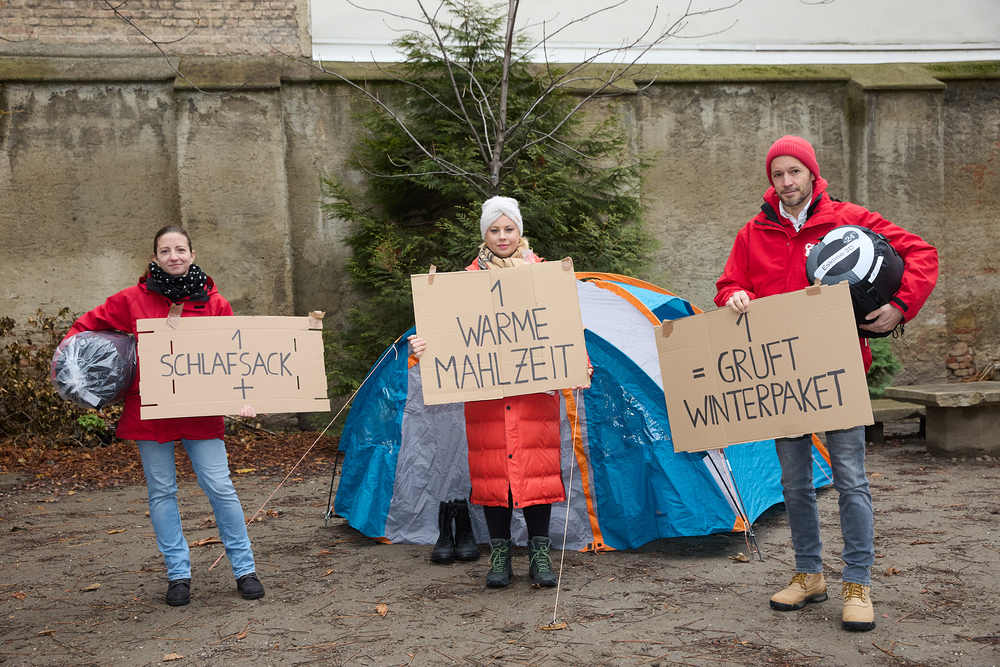 Caritas und Katharina Strasser bitten um Spenden für Obdachlose / Johannes Hloch