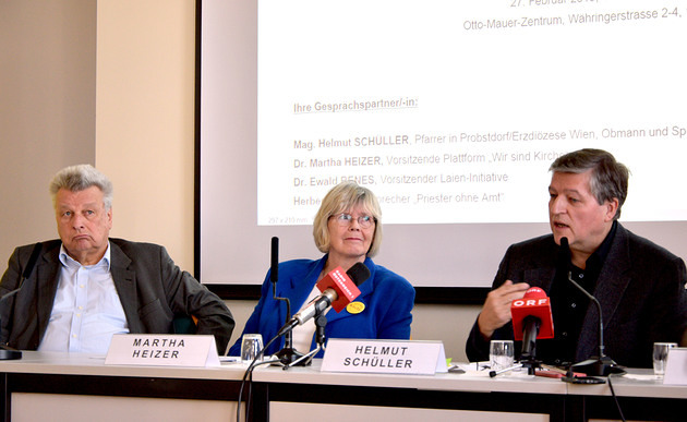 Vertreter von Kirchenreformbewegungen bei Wiener Pressekonferenz / kathpress / Pernsteiner